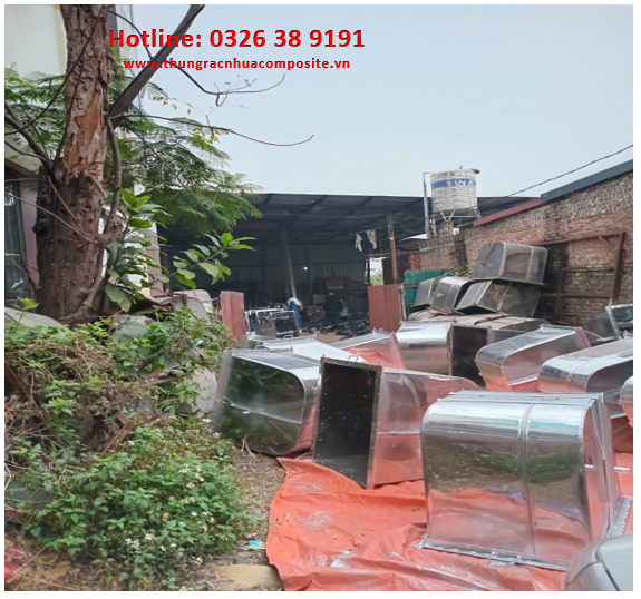 Xe Gom Rác Đẩy Tay 3 Bánh INOX