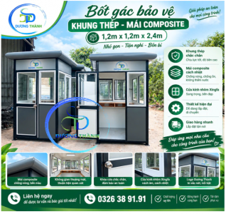 Bốt gác bảo vệ khung thép mái composite xây dựng