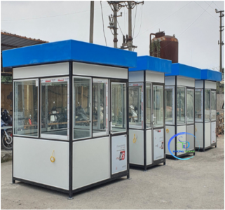 Bốt Khung Thép, Vách Palne, Mái Vuông, 1.5m