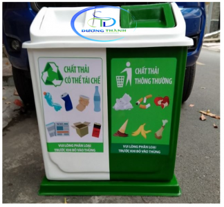 Thùng rác nhựa 2 ngăn composite tại Bắc Ninh