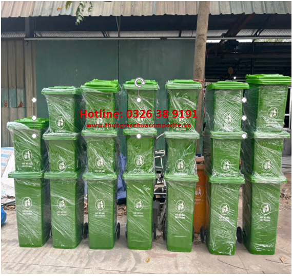 thùng rác nhựa composite 60l, 90, 120l, 240