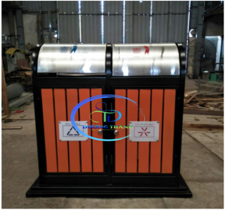 Thùng rác 2 ngăn giả gỗ