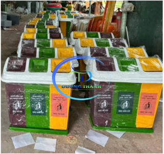 Thùng rác 3 ngăn composite ngoài trời