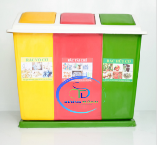Thùng rác 3 ngăn composite tại Bắc Giang
