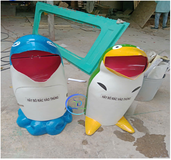 thùng rác composite chim cánh cụt hà nội