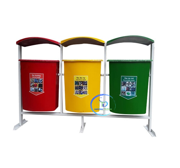 thùng rác composite treo 3 ngăn Hà Nội