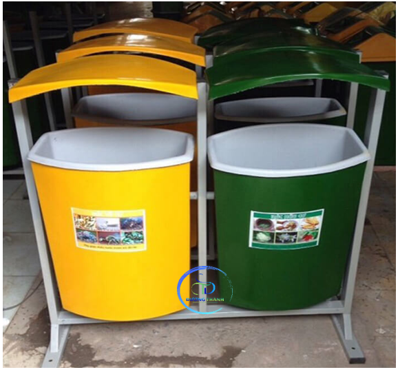 thùng rác composite treo đôi