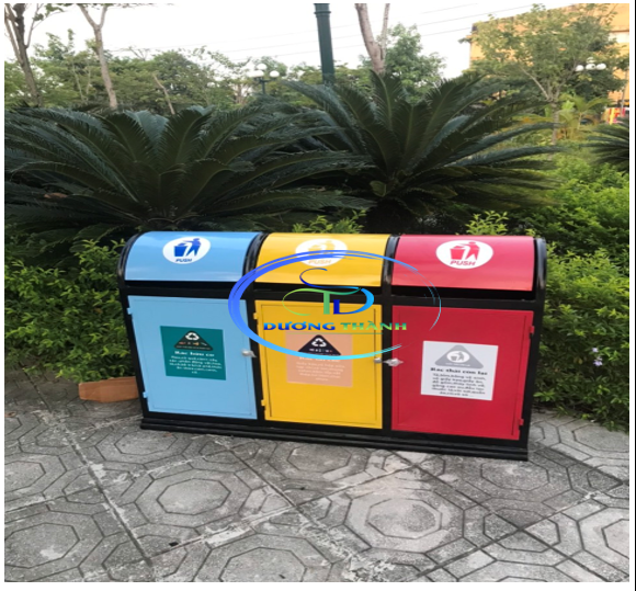 thùng rác 3 ngăn công cộng
