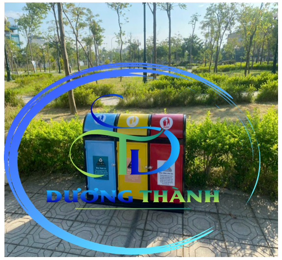 thùng rác 3 ngăn ngoài trời