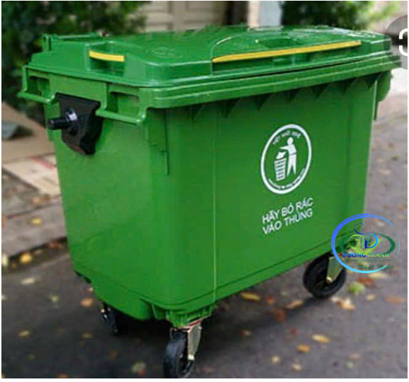 xe thu gom rác 660l nhựa hdpe